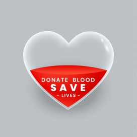 白色爱心献血拯救生命素材下载
