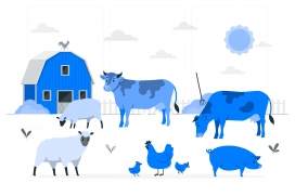 蓝色牲畜动物素材下载