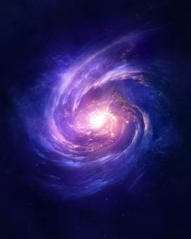 旋转的紫色星河图