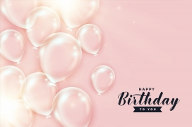 浪漫的生日粉红色气球素材