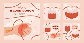粉红色世界献血日宣传海报素材