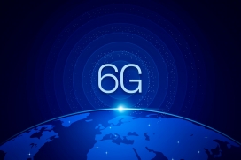 蓝色6G全球通信技术海报