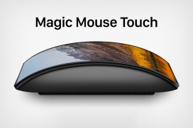 随着曲面触摸屏显示屏出现而出现的疯狂苹果魔术“触摸”概念鼠标