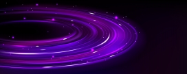 紫色霓虹灯太空行星环数字技术背景