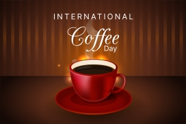 逼真的国际咖啡日背景