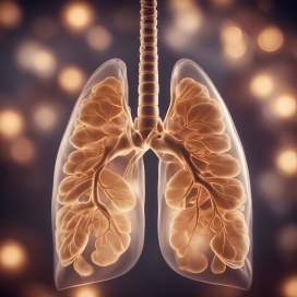 透明逼真的手绘人体肺部器官图片